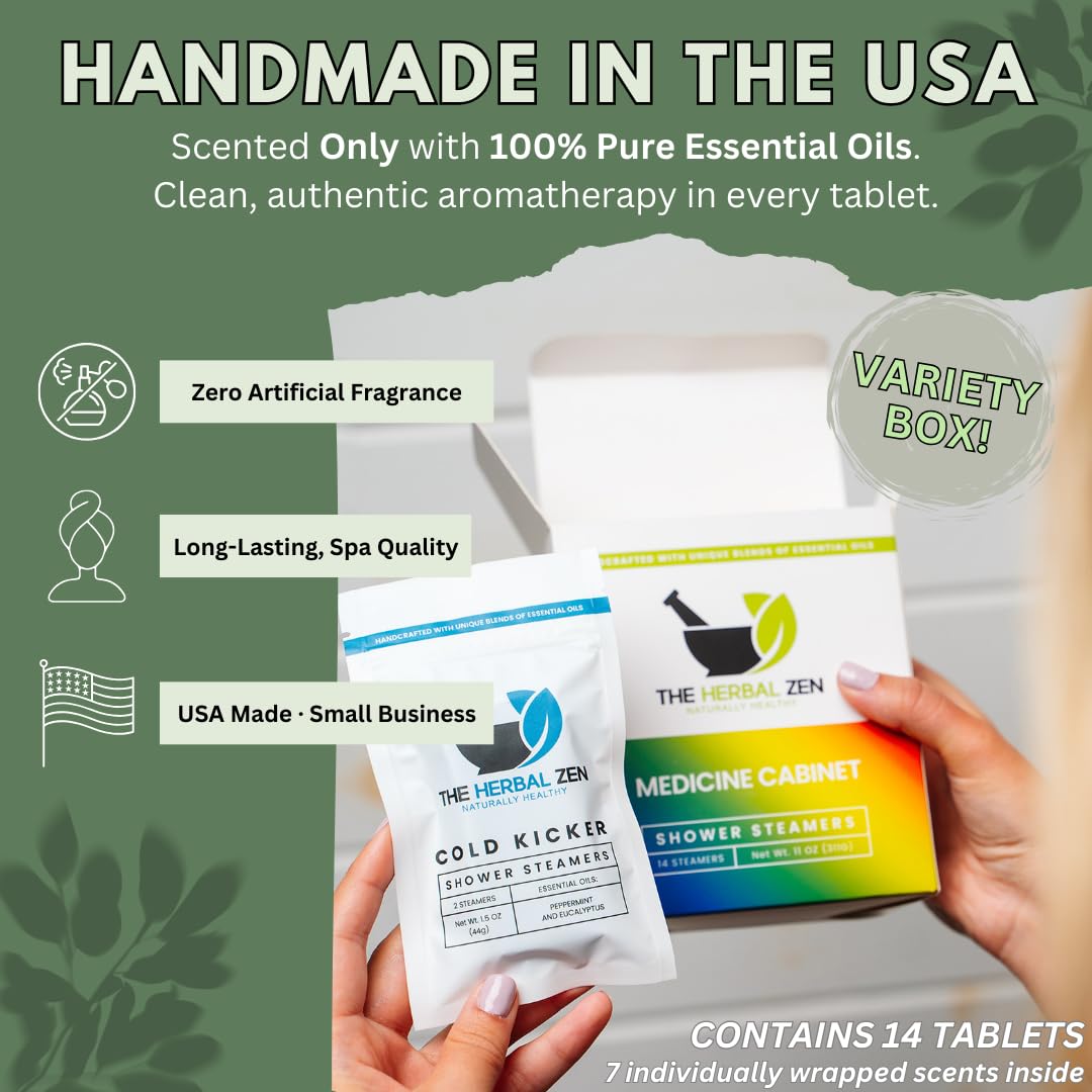 The Herbal Zen Shower Steamers Variety Pack – Aromatherapy Tablets, USA Made, 14-Count Gift for Her & Him