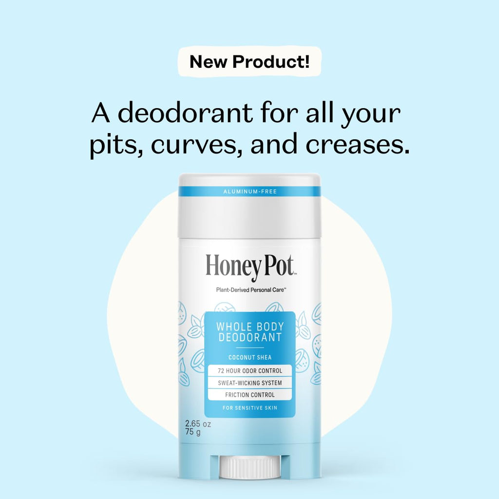 The Honey Pot Company Coconut Shea Whole Body Deodorant — Aluminum-Free, 72-Hour Odor Control
