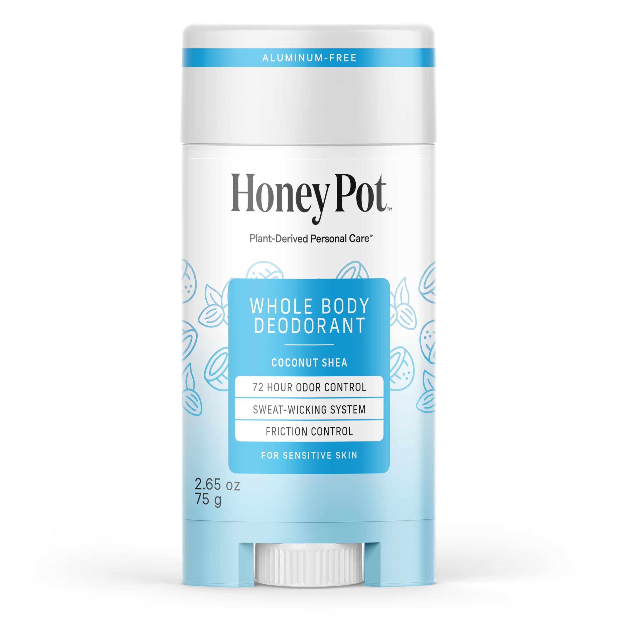 The Honey Pot Company Coconut Shea Whole Body Deodorant — Aluminum-Free, 72-Hour Odor Control