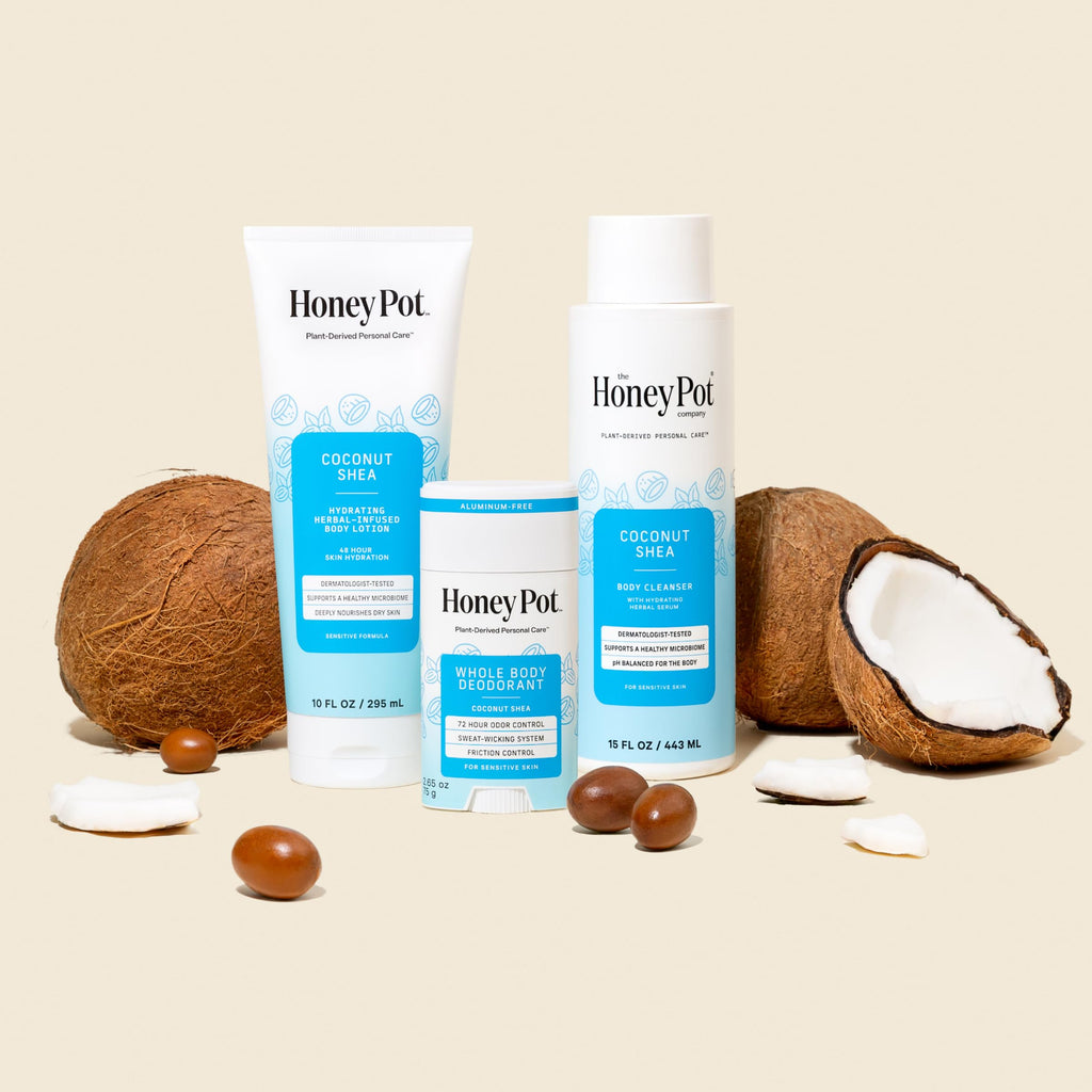 The Honey Pot Company Coconut Shea Whole Body Deodorant — Aluminum-Free, 72-Hour Odor Control