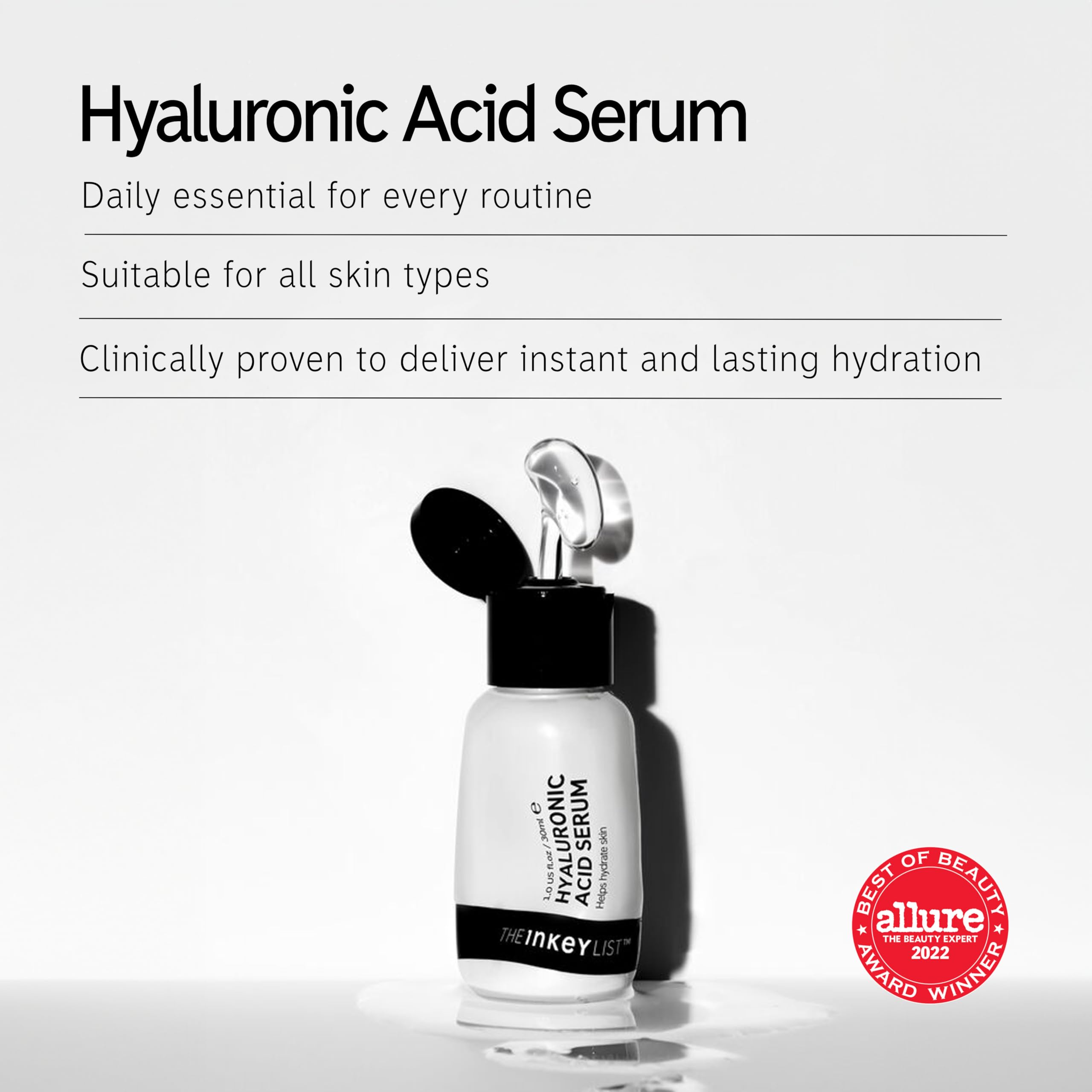 The INKEY List Hyaluronic Acid Serum Duo – Hydration Across Layers, 1.0 fl oz Each (2 Pack)