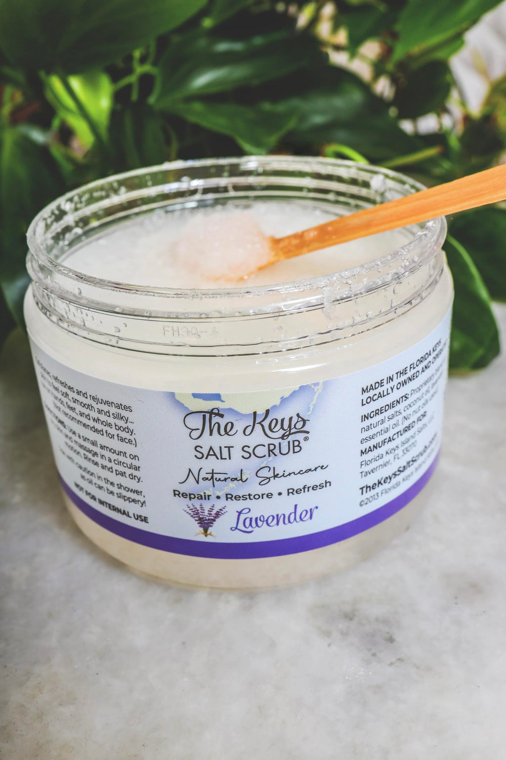 The Keys Salt Scrub – Lavender Sea Salt Exfoliator, 12 oz (Pack of 3)