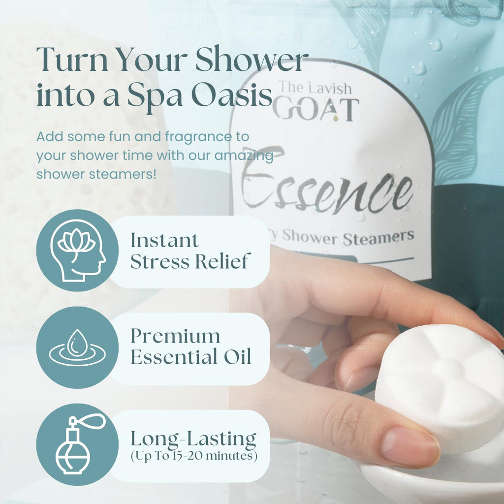 TLG Essence Shower Steamers 7 Pack – USA Made, Extra Eucalyptus & Menthol | The Lavish Goat