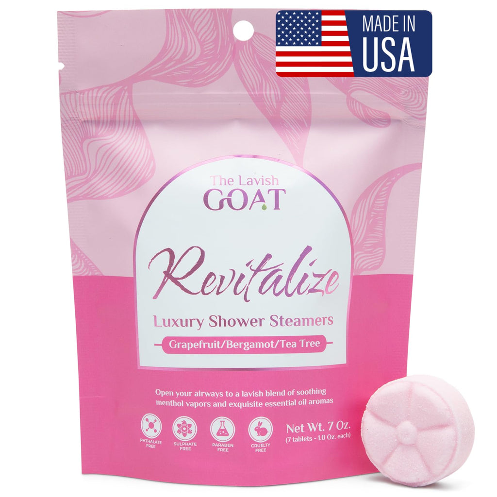 TLG Revitalize Shower Steamers – 7-Pack USA Made with Menthol & Citrus | The Lavish Goat