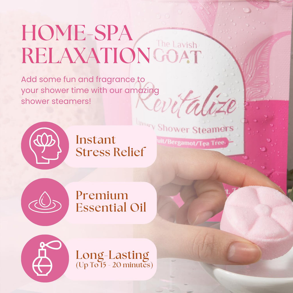 TLG Revitalize Shower Steamers – 7-Pack USA Made with Menthol & Citrus | The Lavish Goat