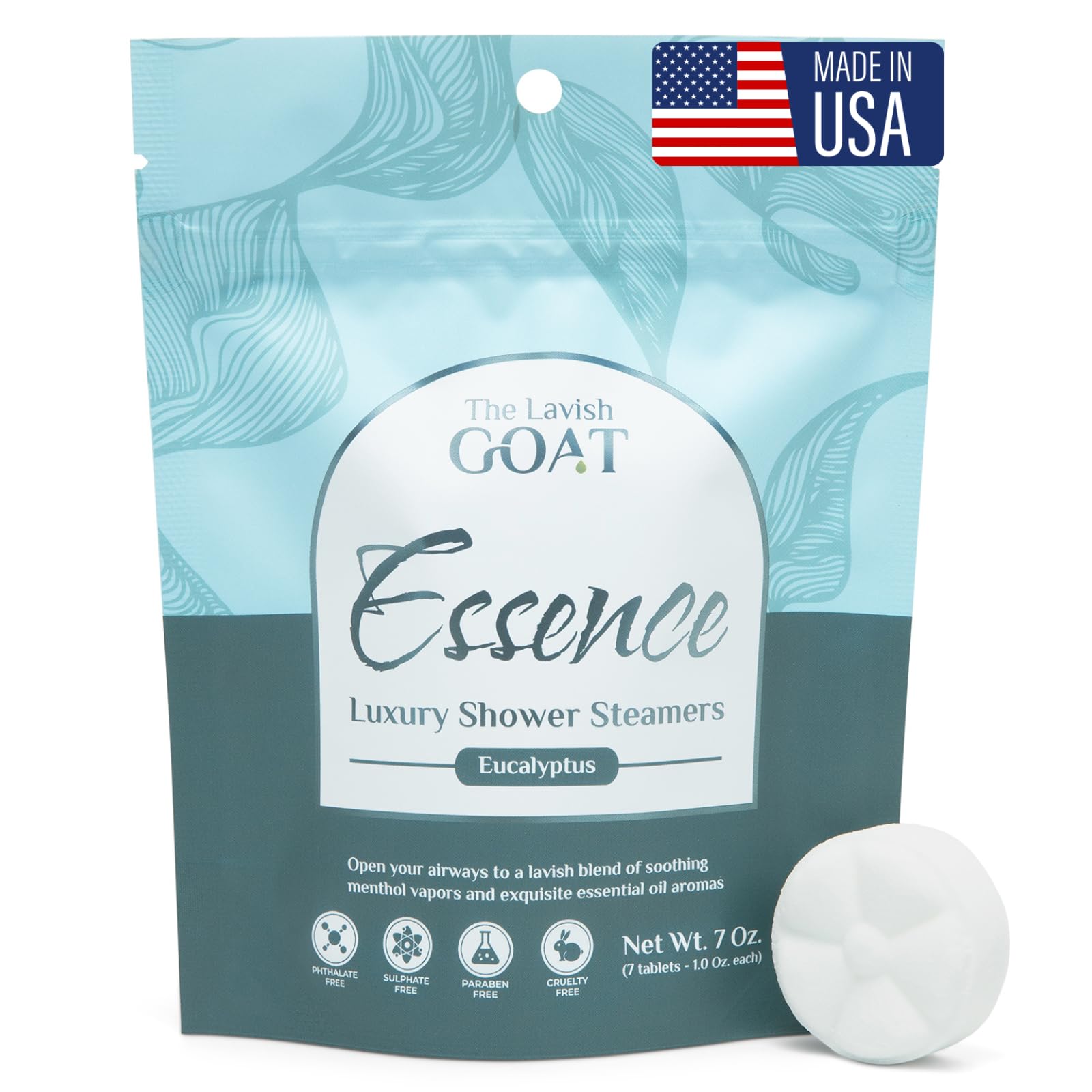 TLG Essence Shower Steamers 7 Pack – USA Made, Extra Eucalyptus & Menthol | The Lavish Goat