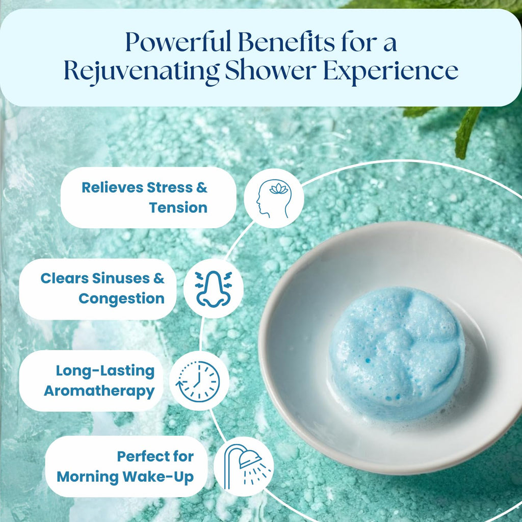 The Lavish Goat Soothe Shower Steamers 7-Pack – Menthol Peppermint Eucalyptus – USA Made