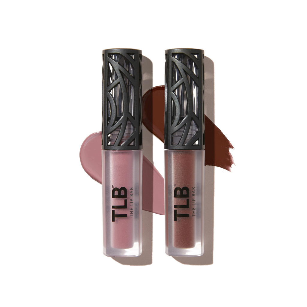 The Lip Bar Nonstop Liquid Matte Lipstick Mini 2-Pack — Curlfriend (Mauve Pink) + Savage (Chocolate Red-Brown)