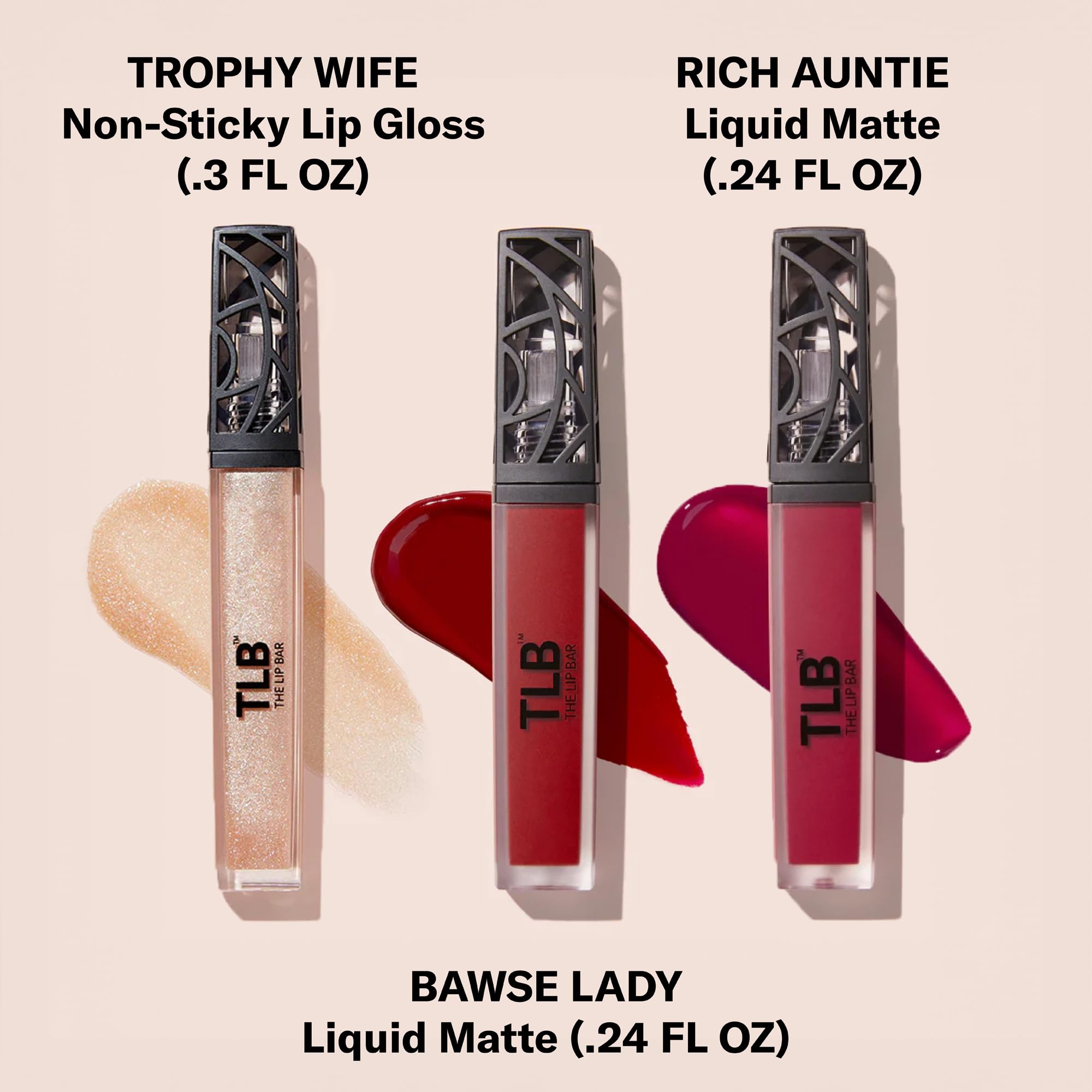 The Lip Bar Perfect Pout Mini Lip Trio Gift Set - Travel-Size Matte Lipsticks & Gloss (Vegan, Cruelty-Free)