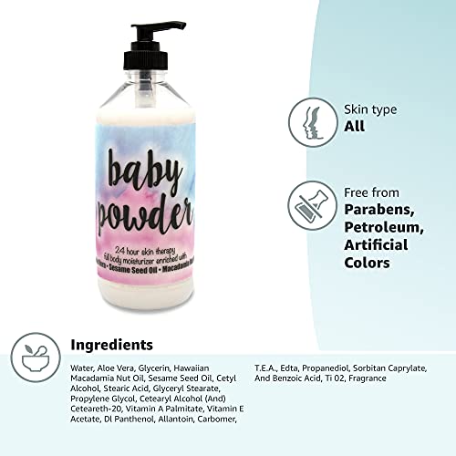 The Lotion Company 24 Hour Skin Therapy Lotion – Baby Powder, 16 oz