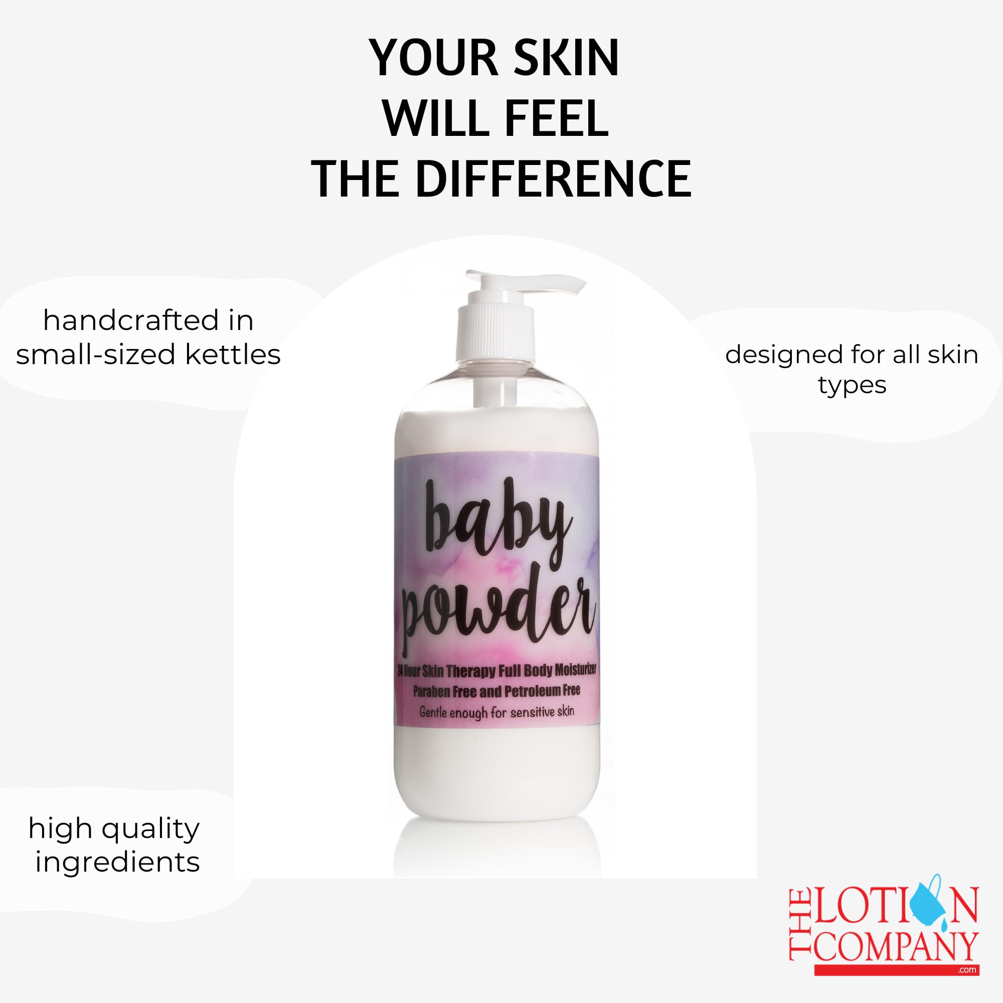 The Lotion Company 24 Hour Skin Therapy Lotion – Baby Powder, 16 oz