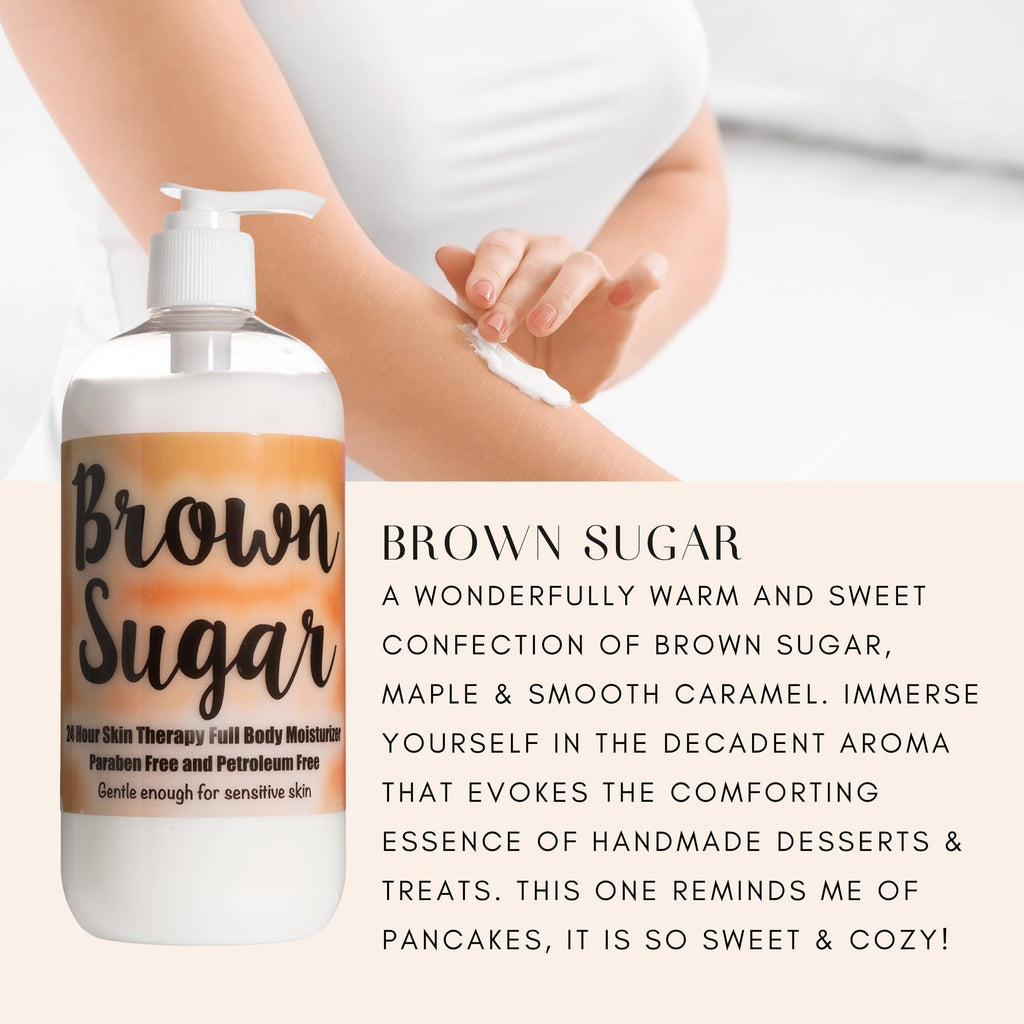 The Lotion Company 24 Hour Skin Therapy Lotion – Brown Sugar Gourmand, 16 oz, Made in USA