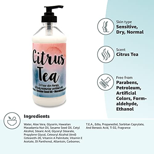 The Lotion Company 24-Hour Skin Therapy Lotion - Citrus Tea, 16 Fluid Ounce