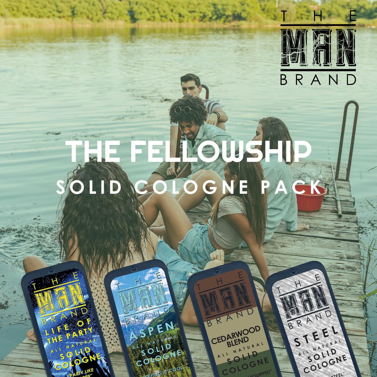 The Man Brand Solid Cologne Sampler Set – Aspen, Woodsman, Steel & Life of the Party (4 x 0.75 oz)
