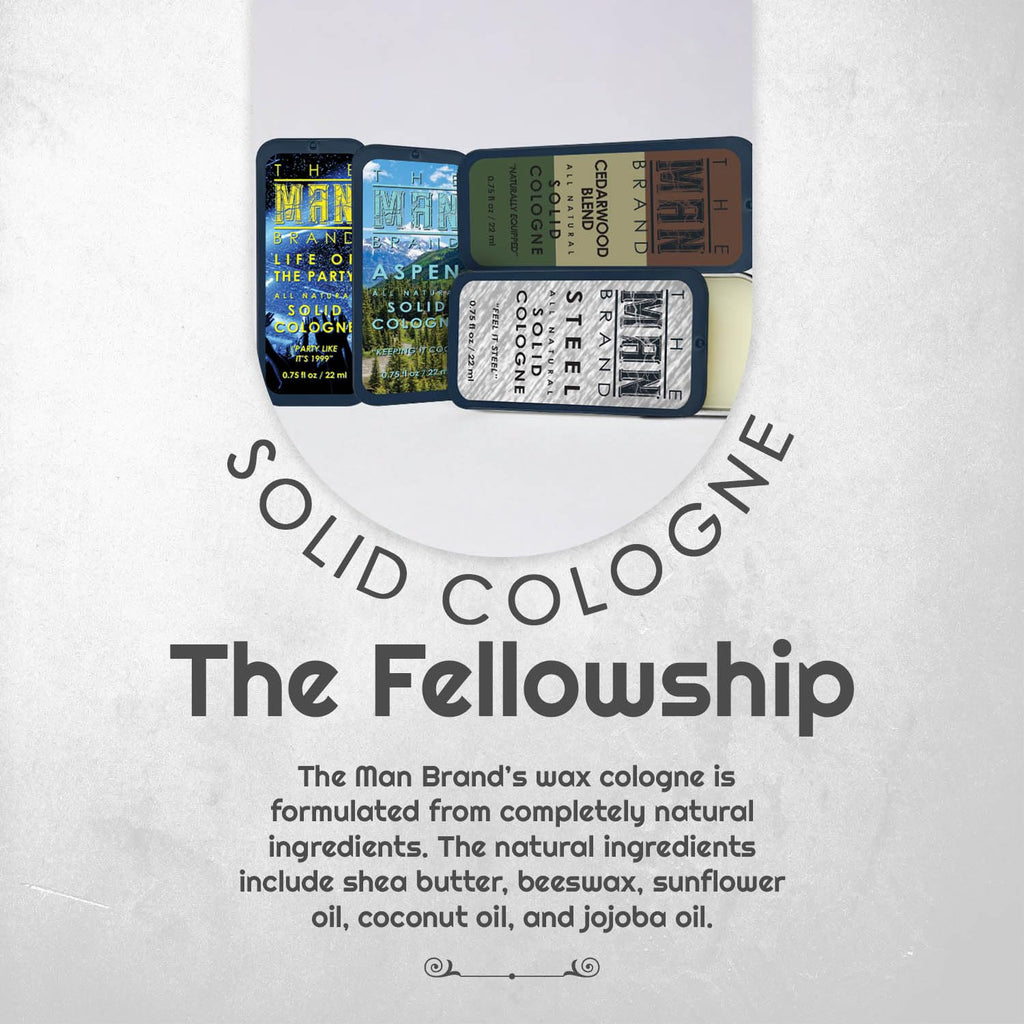 The Man Brand Solid Cologne Sampler Set – Aspen, Woodsman, Steel & Life of the Party (4 x 0.75 oz)
