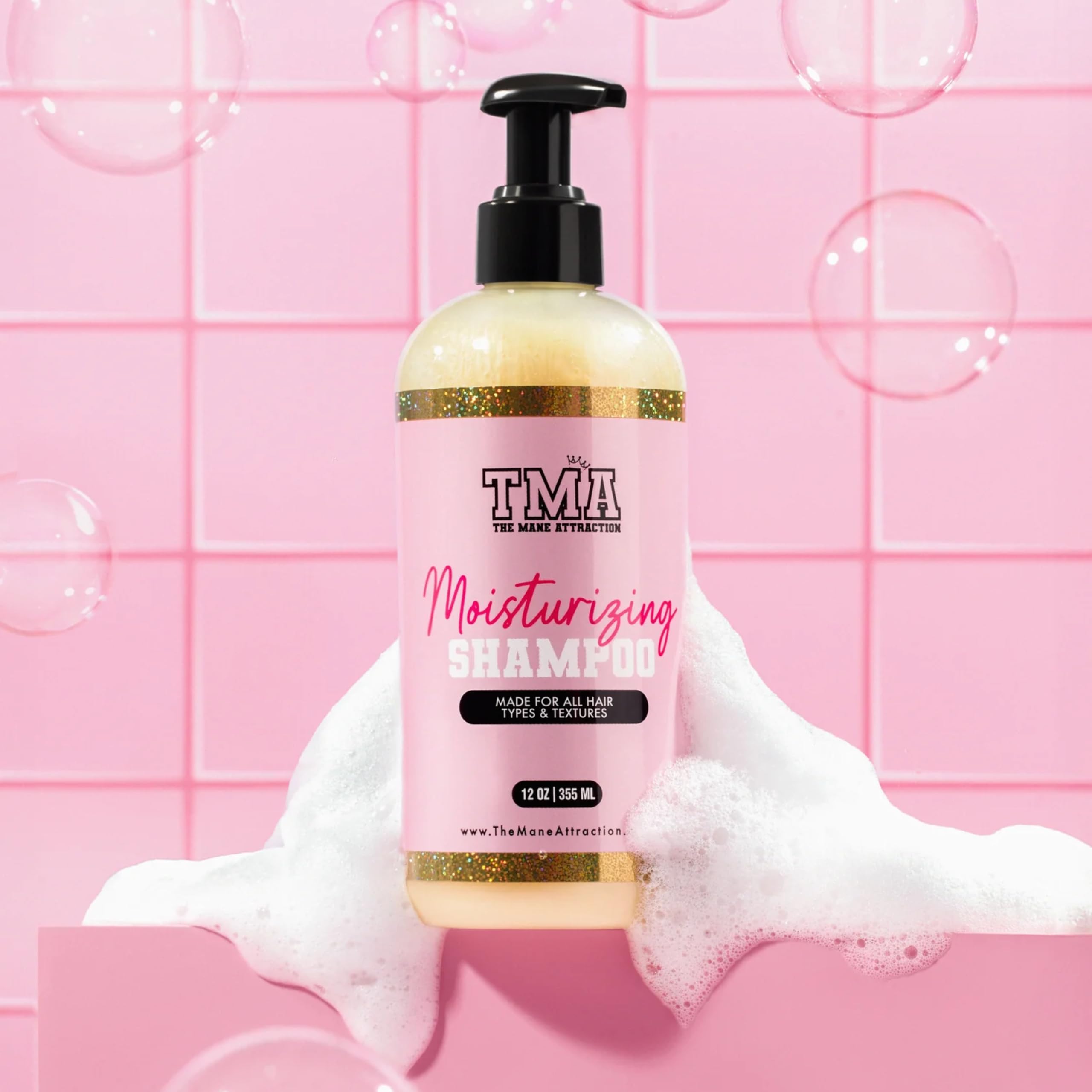 The Mane Attraction Moisturizing Shampoo – Hydrating, Sulfate-Free Cleanser for Curly & Natural Hair (12 oz)