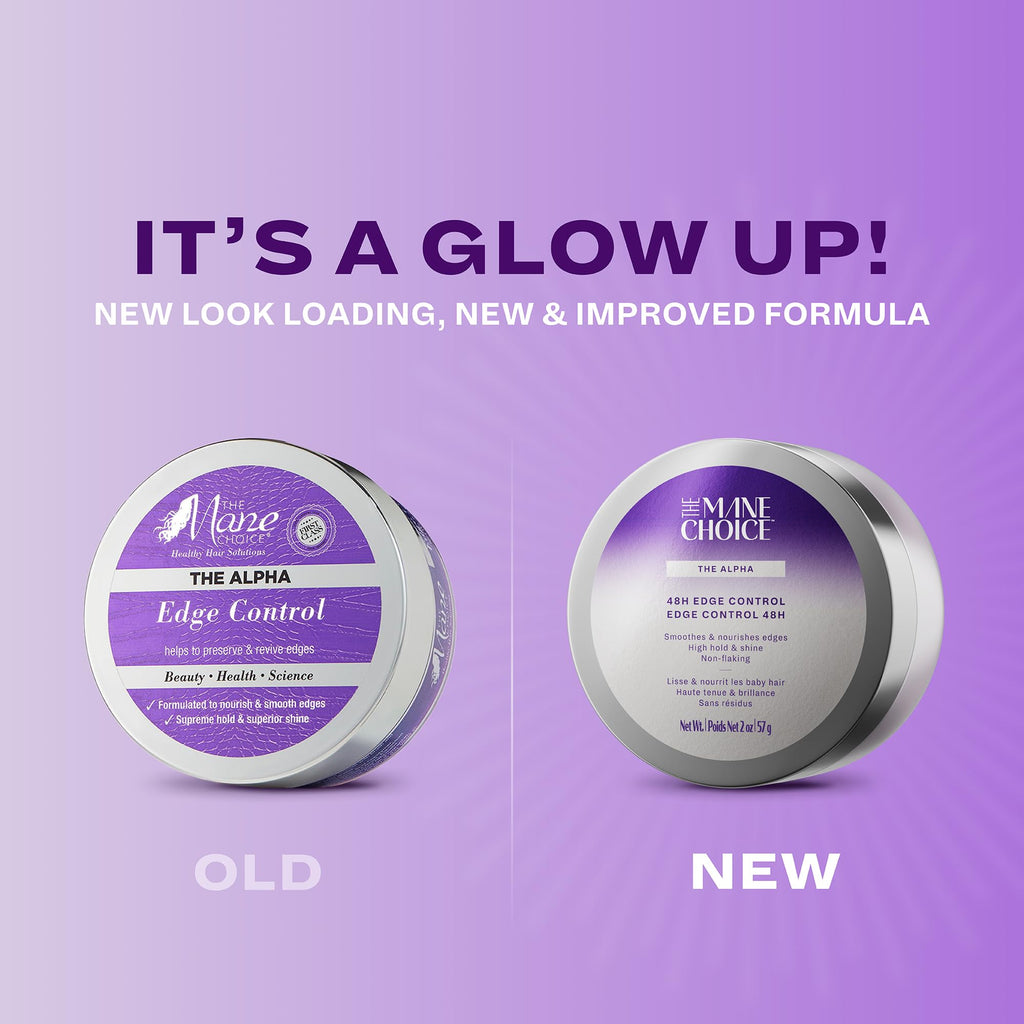 The Mane Choice The Alpha 48H Edge Control – 2 Oz, 48-Hour Hold, Shine & Nourish, Non-Flaking