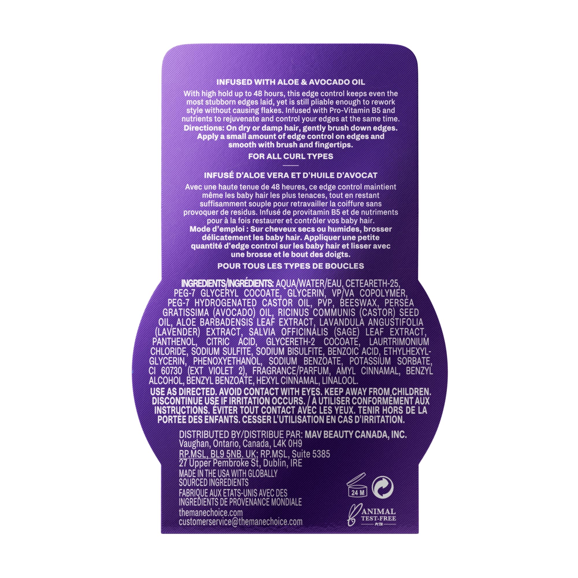 The Mane Choice The Alpha 48H Edge Control – 2 Oz, 48-Hour Hold, Shine & Nourish, Non-Flaking
