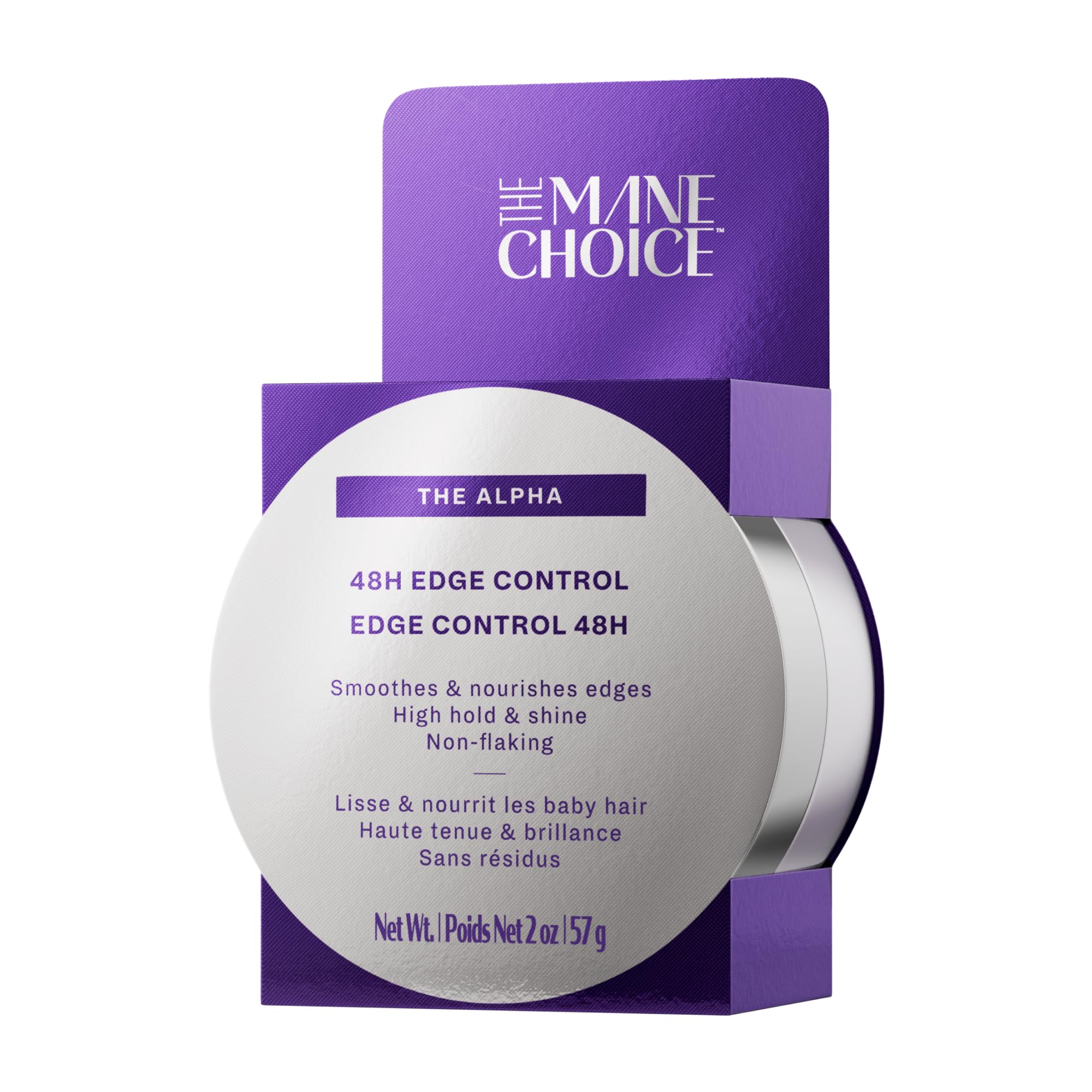 The Mane Choice The Alpha 48H Edge Control – 2 Oz, 48-Hour Hold, Shine & Nourish, Non-Flaking