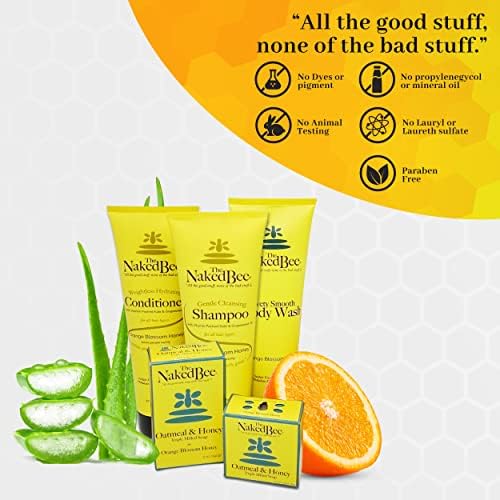 The Naked Bee Orange Blossom Honey 2-Piece Facial Care Set – Exfoliating Cleansing Gel + SPF30 Moisturizer