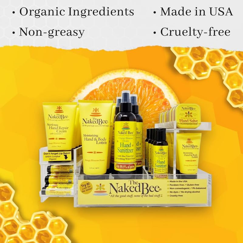 The Naked Bee Organic Orange Blossom Honey Lip Balm - 3 Pack