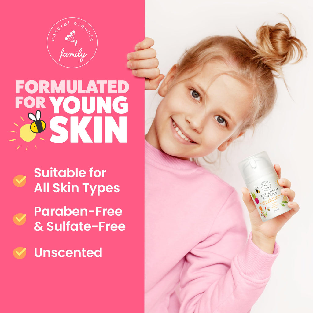 Kid Face Sunscreen Moisturizer SPF 30 – Mineral, Reef-Safe with Zinc Oxide & Niacinamide | The Natural and Organic Family