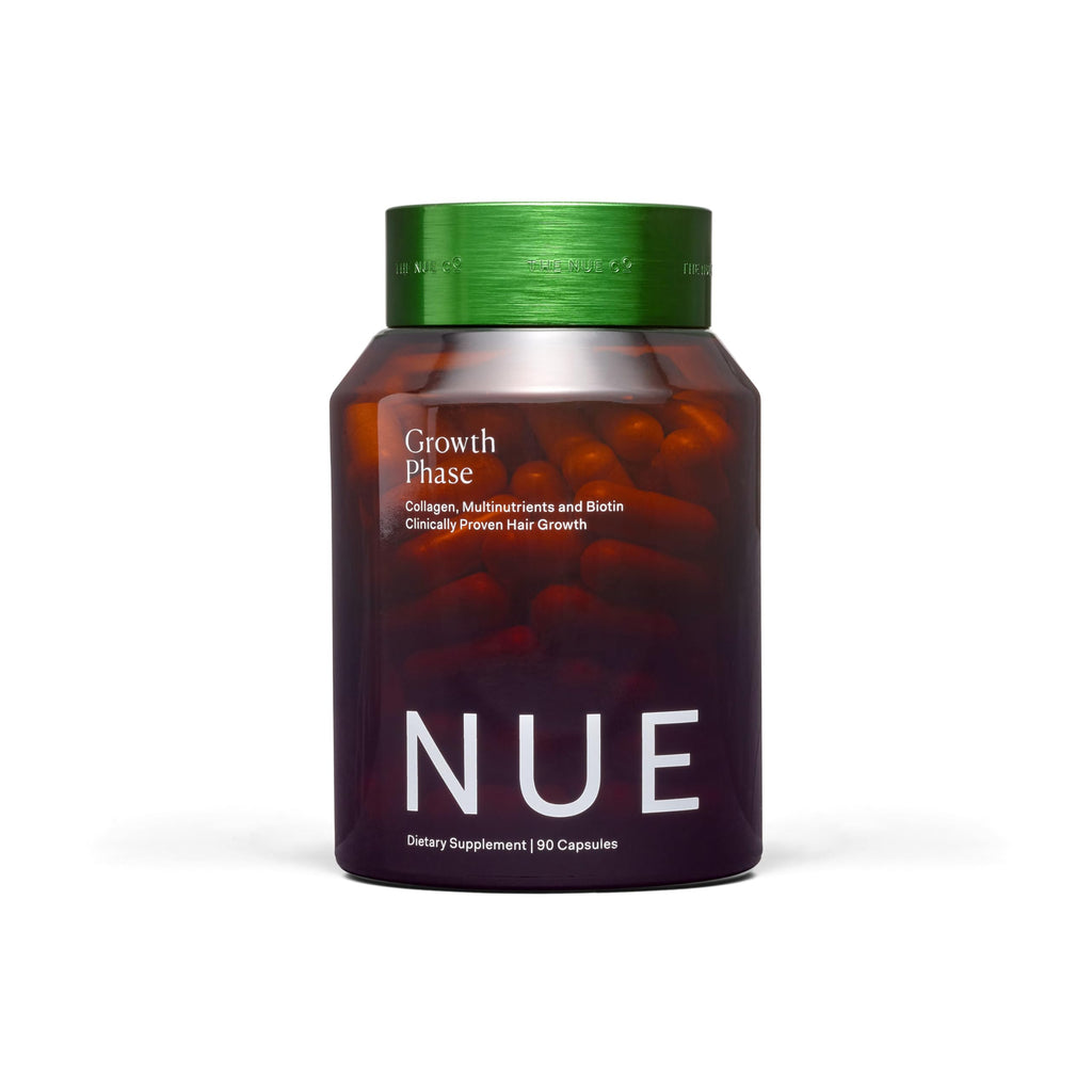 The Nue Co Growth Phase Hair Supplement – Vegan Hair Capsules for Thicker, Fuller-Looking Hair | 90 Capsules