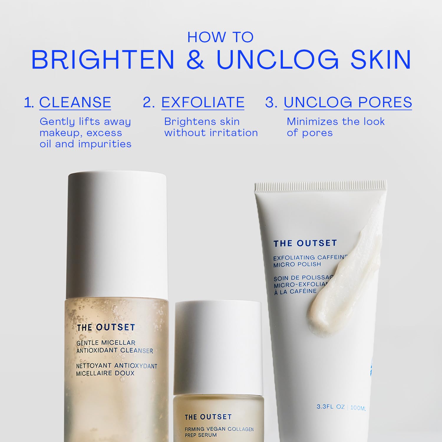 The Outset Exfoliating Caffeine Micro Polish – Brightening, Gentle Daily Scrub (3.3 fl oz)