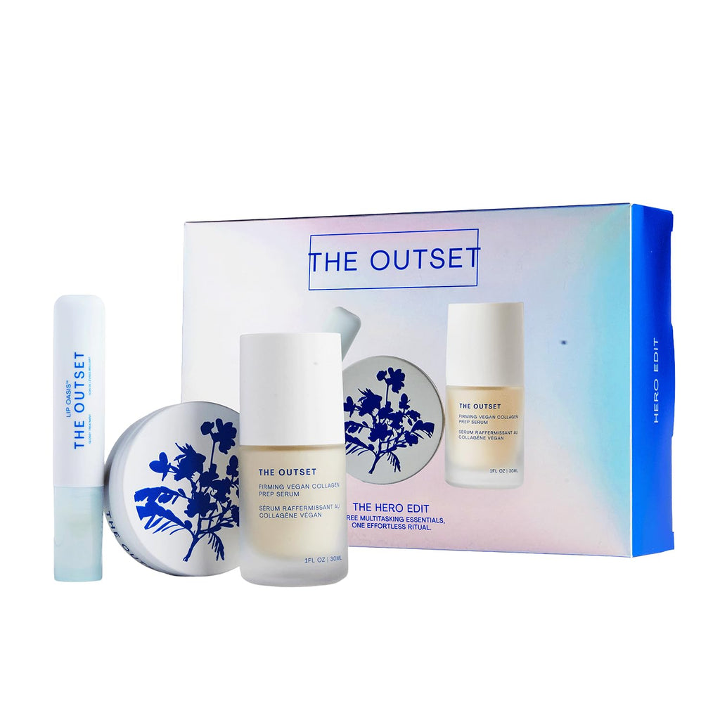 The Outset Hero Edit Skincare Kit – Hydrating Barrier Repair with Prep Serum, Barrier Balm & Lip Oasis