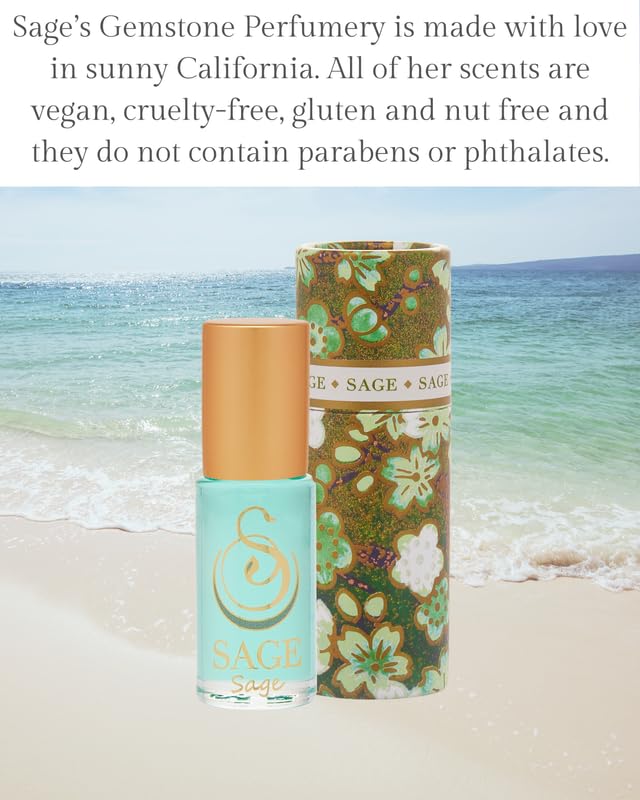 The Sage Lifestyle Sage Roll On – Cucumber & White Sage Perfume, Travel Size