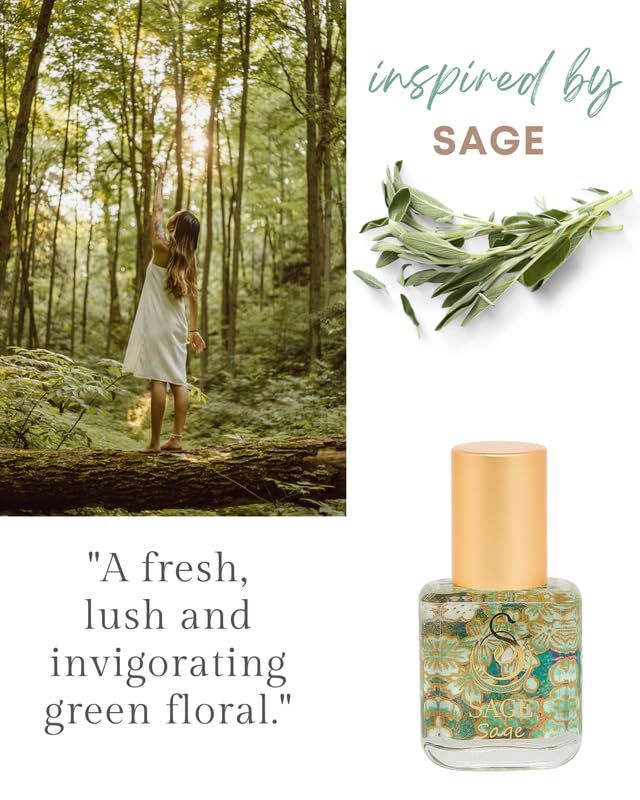 The Sage Lifestyle Sage Roll On – Fresh Cucumber & White Sage Perfume Oil (1/4 oz Travel Size)