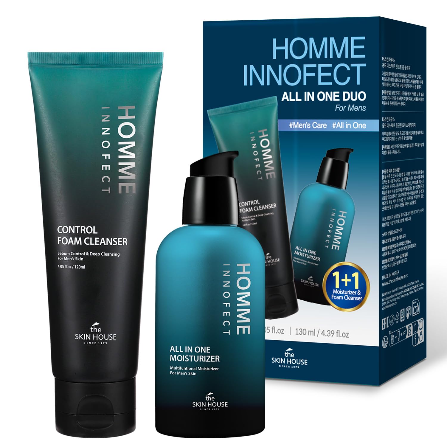 New Year Gift: The Skin House HOMME InnoFect All-in-One Skincare Duo for Men | Foaming Cleanser + 2-in-1 Moisturizer