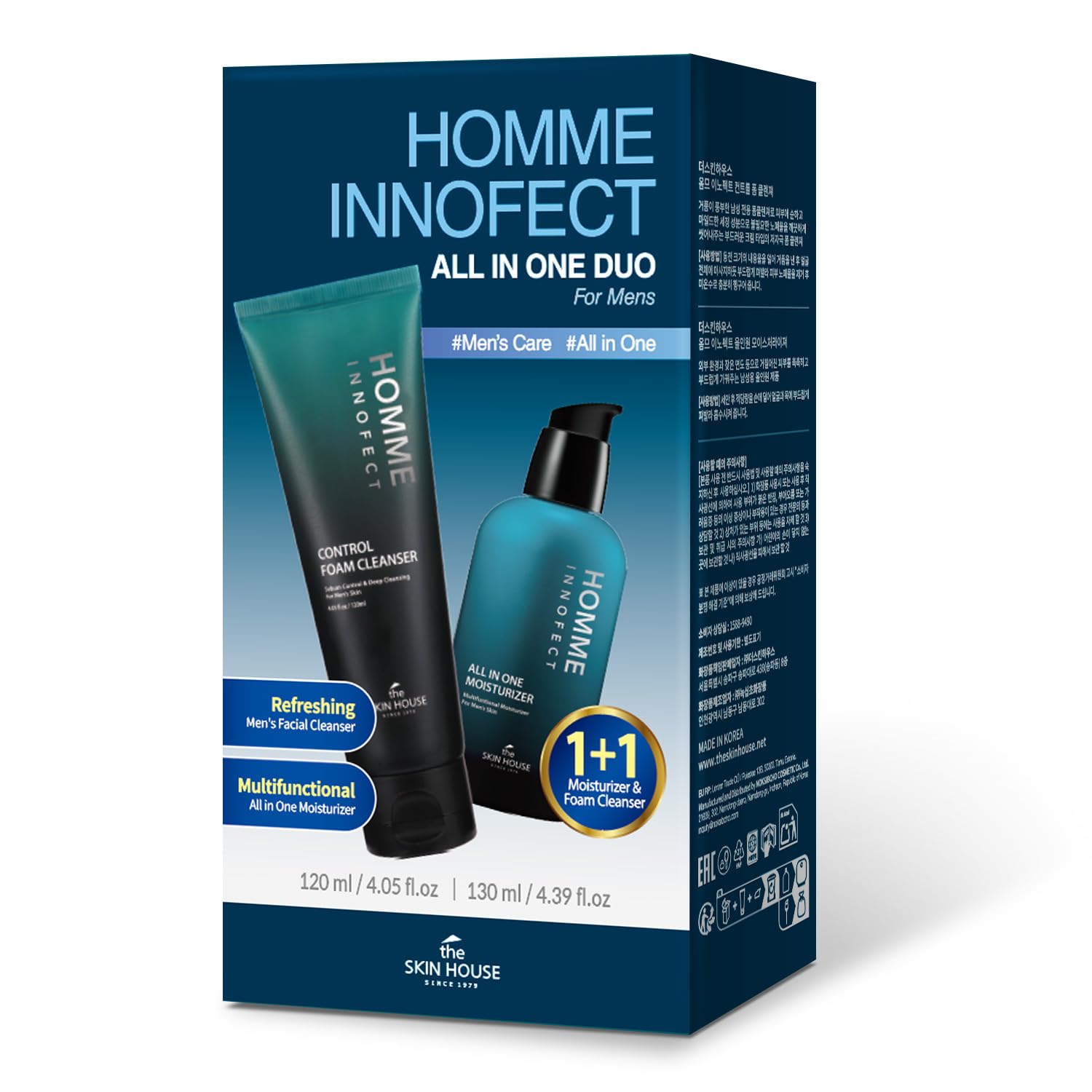 New Year Gift: The Skin House HOMME InnoFect All-in-One Skincare Duo for Men | Foaming Cleanser + 2-in-1 Moisturizer