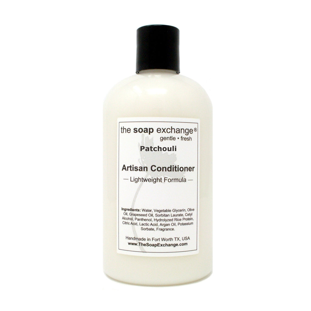 The Soap Exchange Hair Conditioner - Patchouli Scent | Handmade Argan Oil & Rice Protein, 12 oz