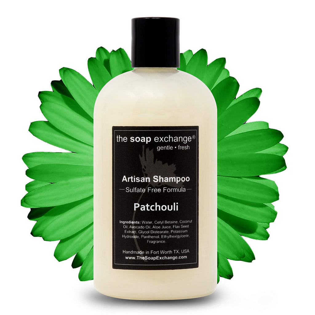 The Soap Exchange Hair Shampoo – Patchouli Scent, Handcrafted in USA 12 oz