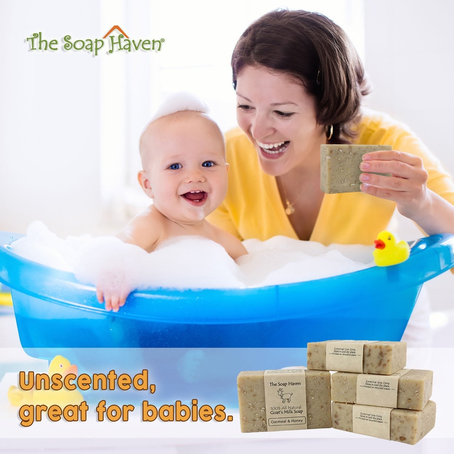 The Soap Haven Oatmeal Honey Goat Milk Soap Bars — Handmade, All Natural, Unscented, SLS & Paraben Free