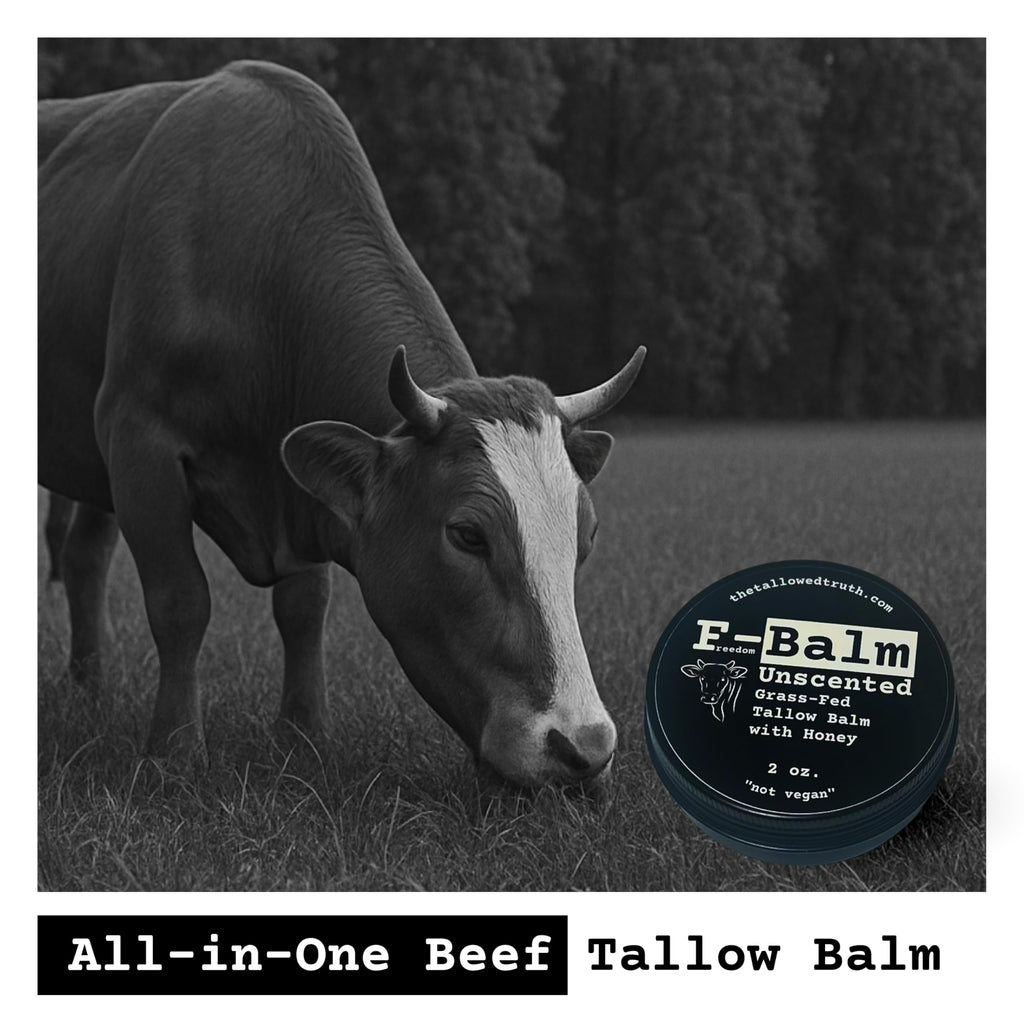 The Tallowed Truth F-Balm Tallow – Grass-Fed & Grass-Finished, 5-Ingredient All-Purpose Balm – 2 oz – Made in Canada