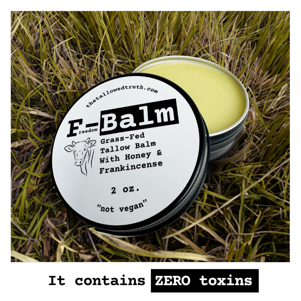The Tallowed Truth F-Balm Tallow – Grass-Fed, Grass-Finished, 5-Ingredient All-Purpose Balm (2 x 2 oz) – Made in Canada