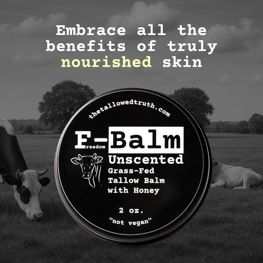 The Tallowed Truth F-Balm Tallow – Grass-Fed & Grass-Finished, 5-Ingredient All-Purpose Balm – 2 oz – Made in Canada