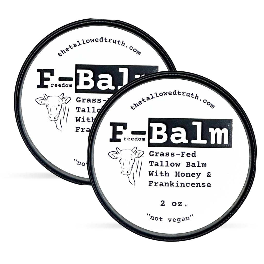 The Tallowed Truth F-Balm Tallow – Grass-Fed, Grass-Finished, 5-Ingredient All-Purpose Balm (2 x 2 oz) – Made in Canada