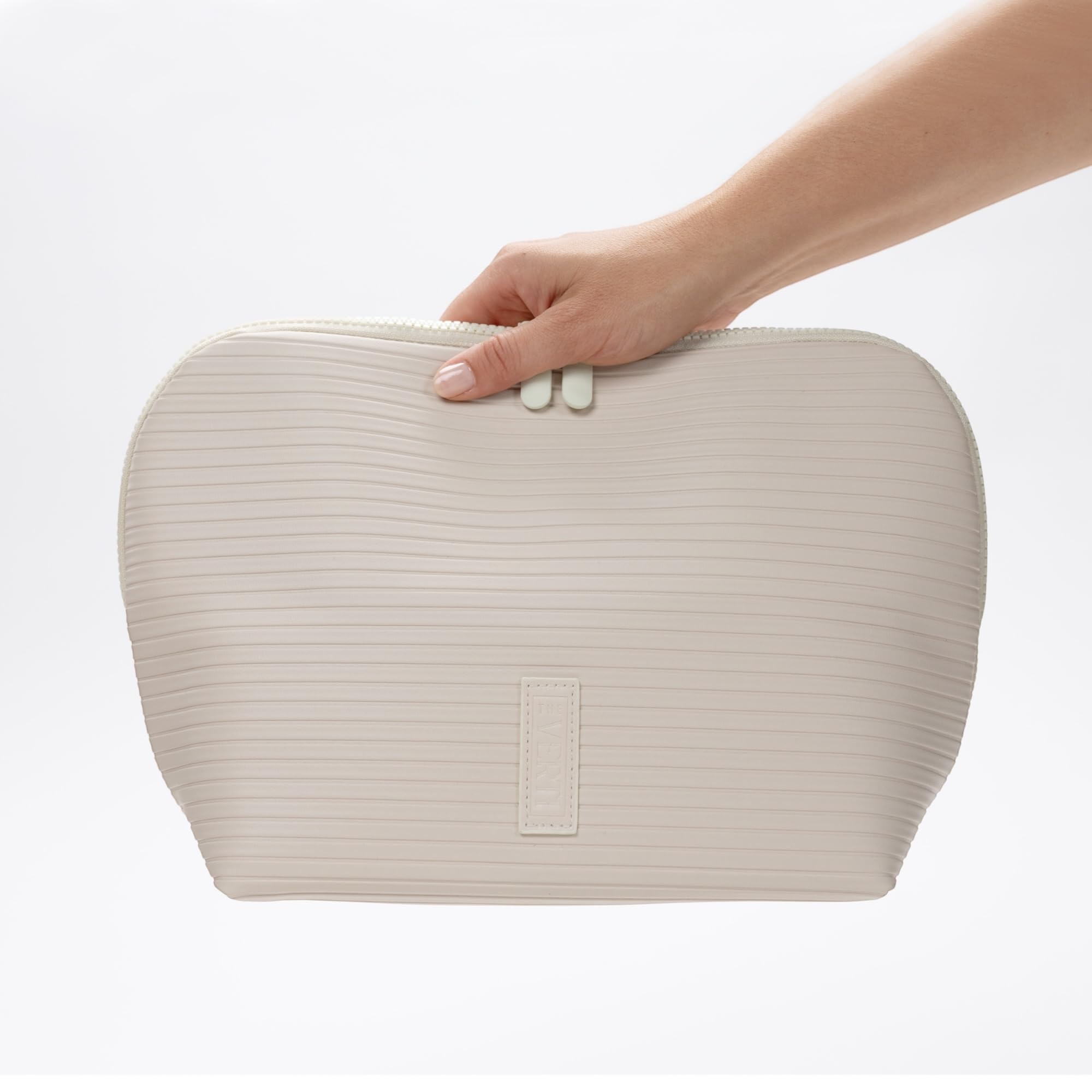 THE VERTI Vertical Waterproof Makeup & Toiletry Bag – 23-Pocket Upright Organizer (Shell)