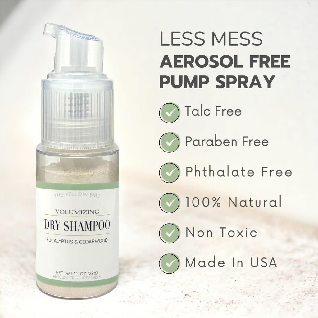 Yellow Bird Dry Shampoo Powder – Natural & Organic, Non-Aerosol, Vegan for All Hair Colors