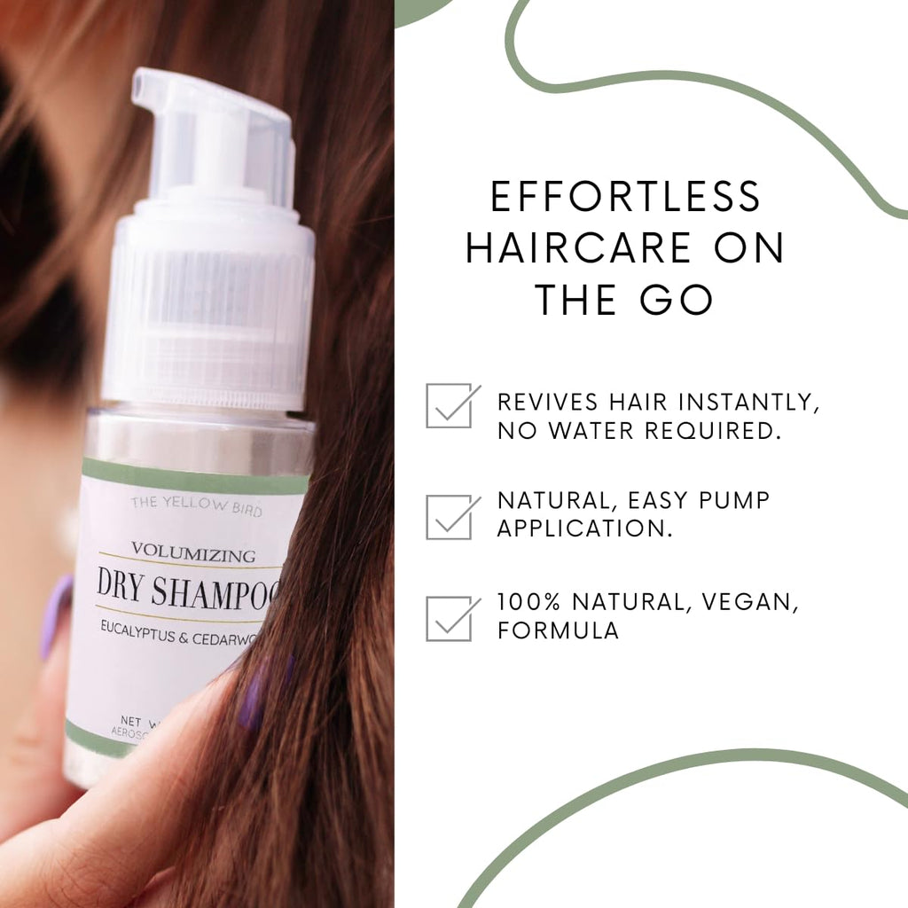 Yellow Bird Dry Shampoo Powder – Natural & Organic, Non-Aerosol, Vegan for All Hair Colors