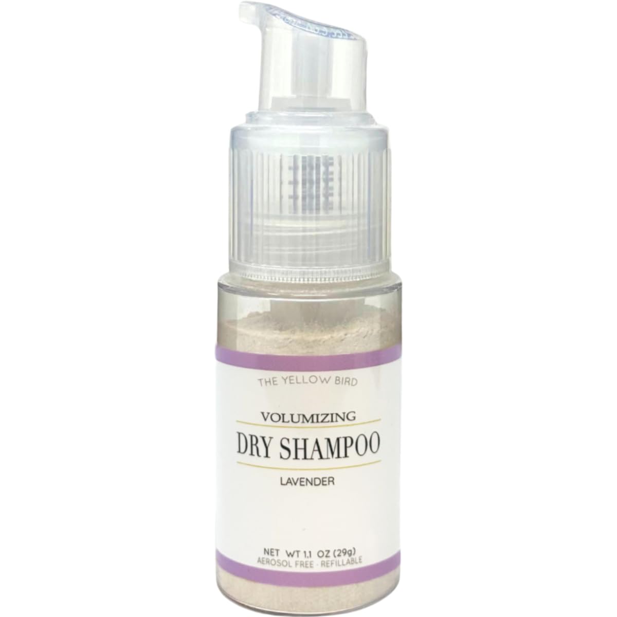 The Yellow Bird Natural Powder Dry Shampoo – Non Aerosol Pump, Lavender Scent, Made in USA