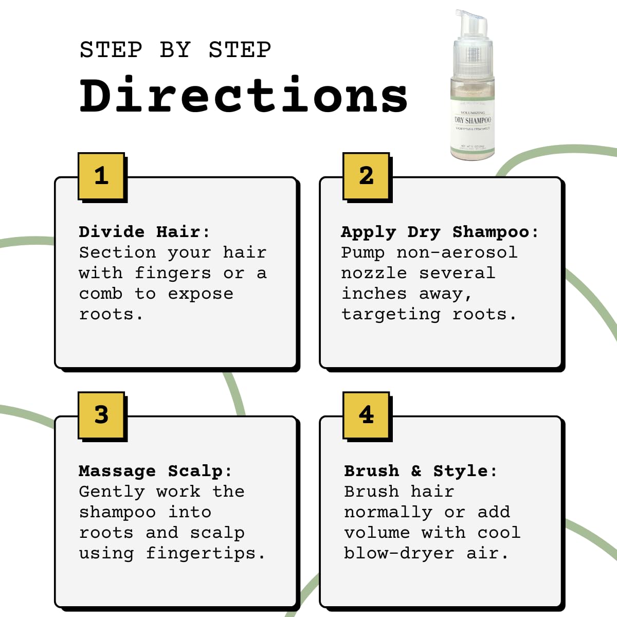 Yellow Bird Dry Shampoo Powder – Natural & Organic, Non-Aerosol, Vegan for All Hair Colors