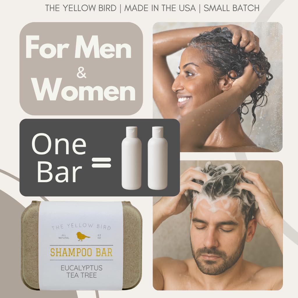 The Yellow Bird Eucalyptus Tea Tree Shampoo Bar — All Natural, Sulfate-Free, Vegan, Zero-Waste