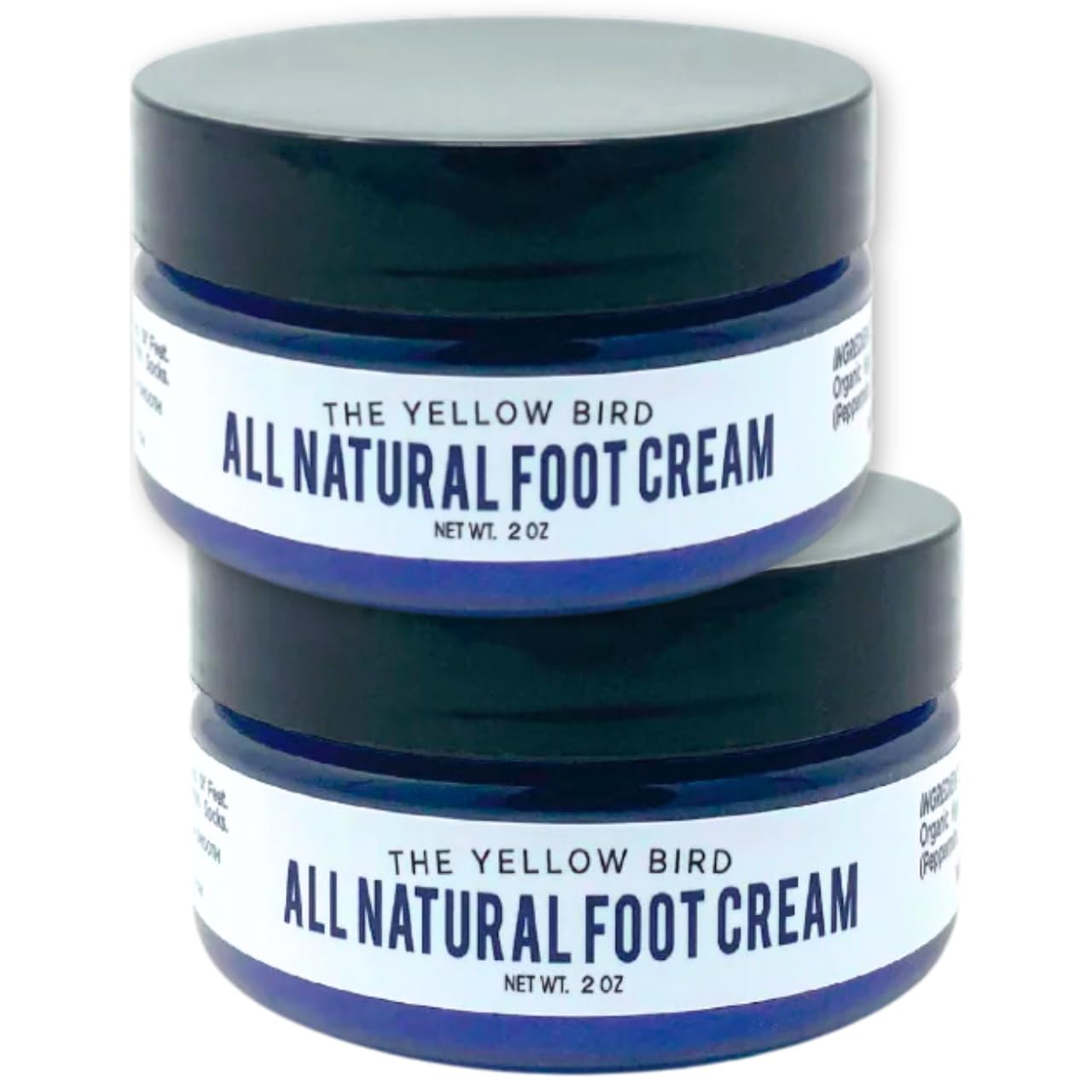 The Yellow Bird Foot Cream - 2 Pack Travel Size | Natural Dry Feet Balm with Tea Tree & Peppermint
