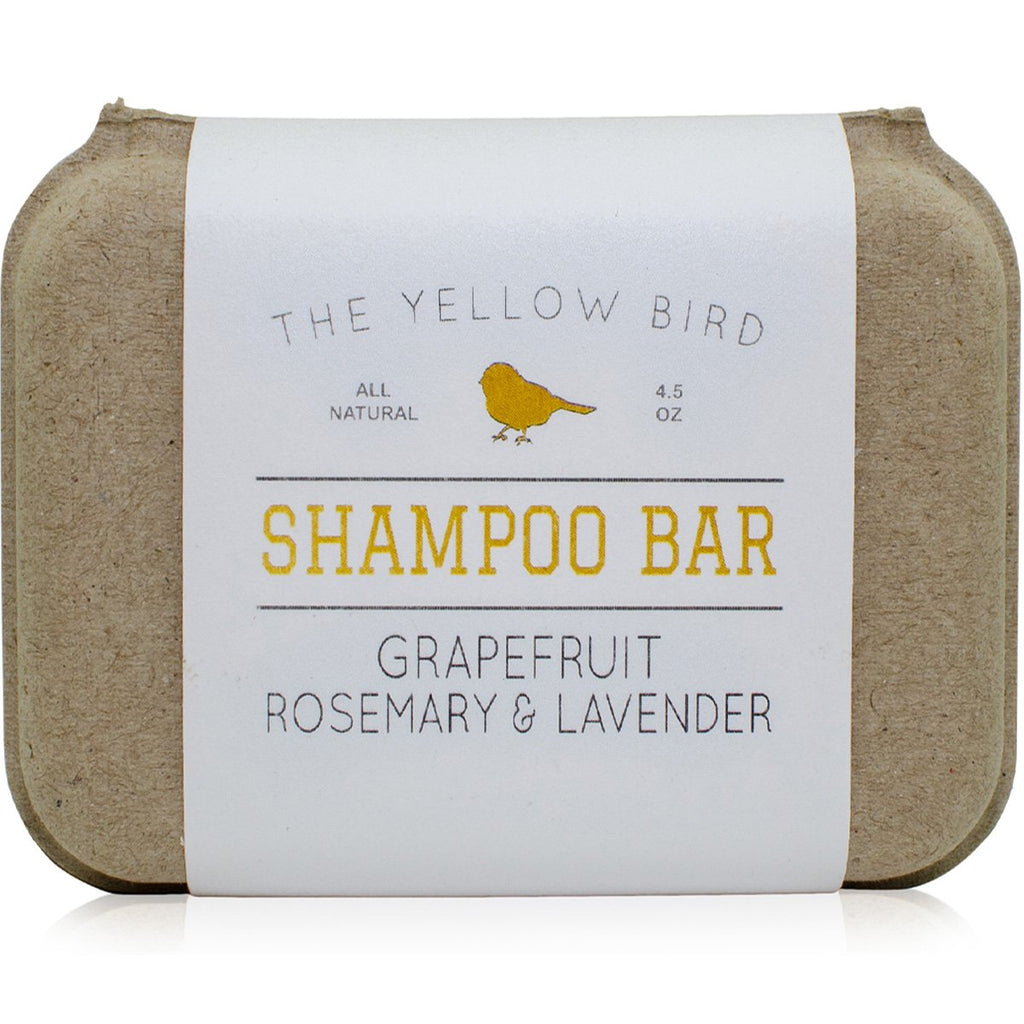 The Yellow Bird Solid Bar Shampoo Soap – Grapefruit, Rosemary & Lavender | Mild, Sulfate-Free Hair Care