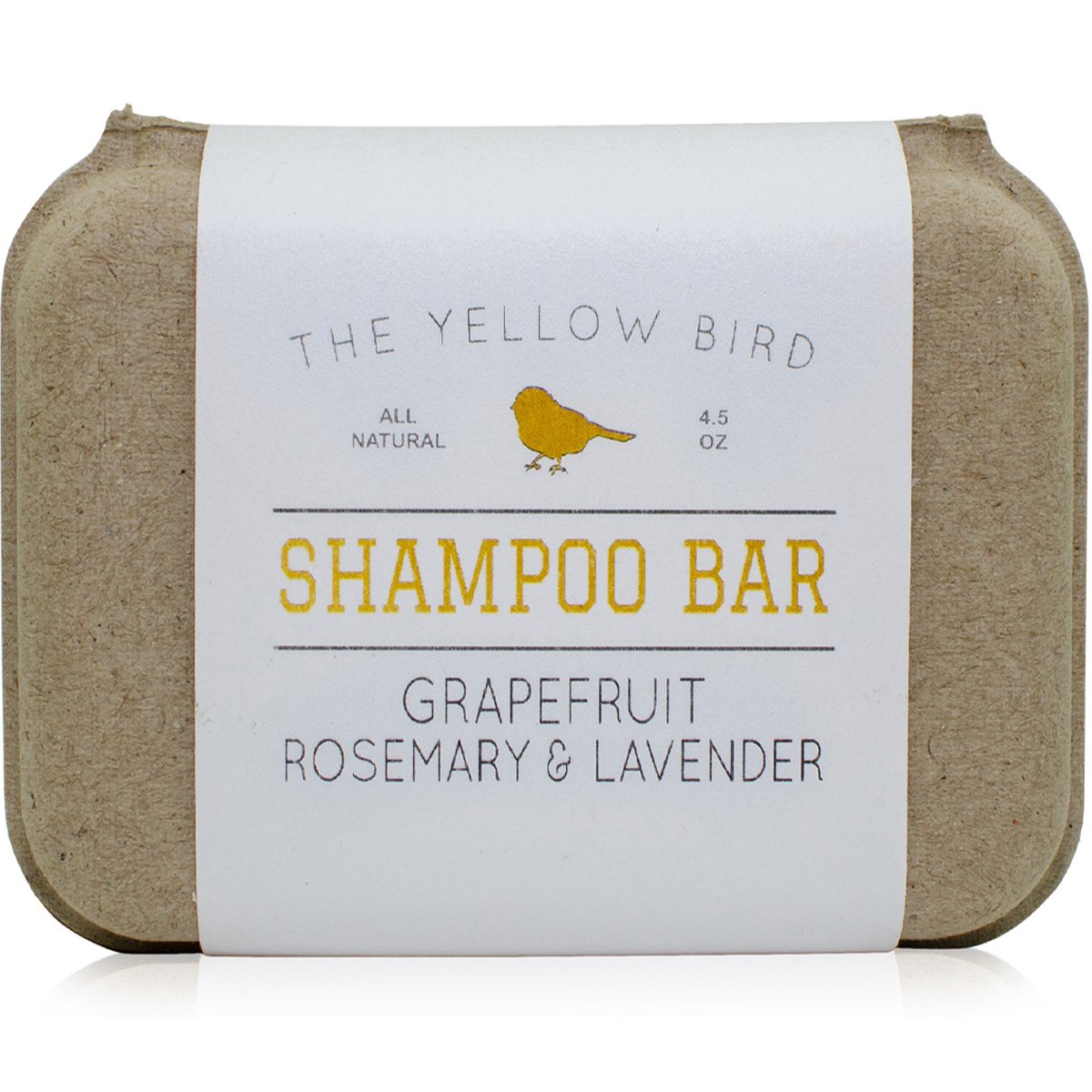 The Yellow Bird Solid Bar Shampoo Soap – Grapefruit, Rosemary & Lavender | Mild, Sulfate-Free Hair Care