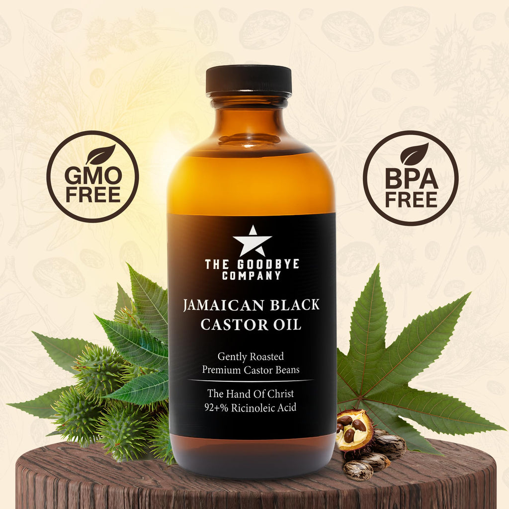 The Goodbye Company Black Castor Oil for Hair Growth – Organic, Cold-Pressed & Hexane-Free, 450mL Glass Bottle